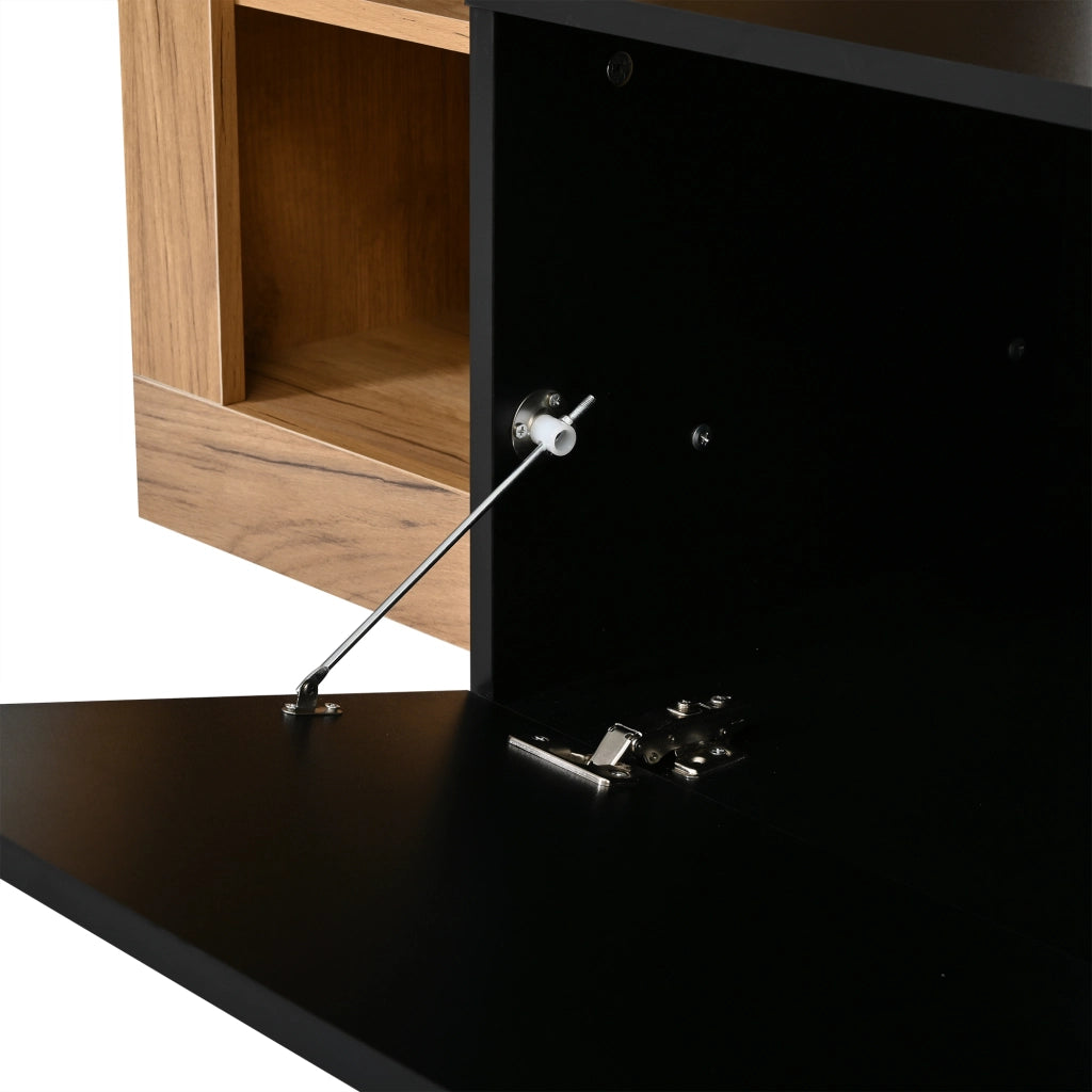 Mobile TV con 2 ante; 4 vani e LED; per soggiorno e camera da letto; 184×42×58 cm