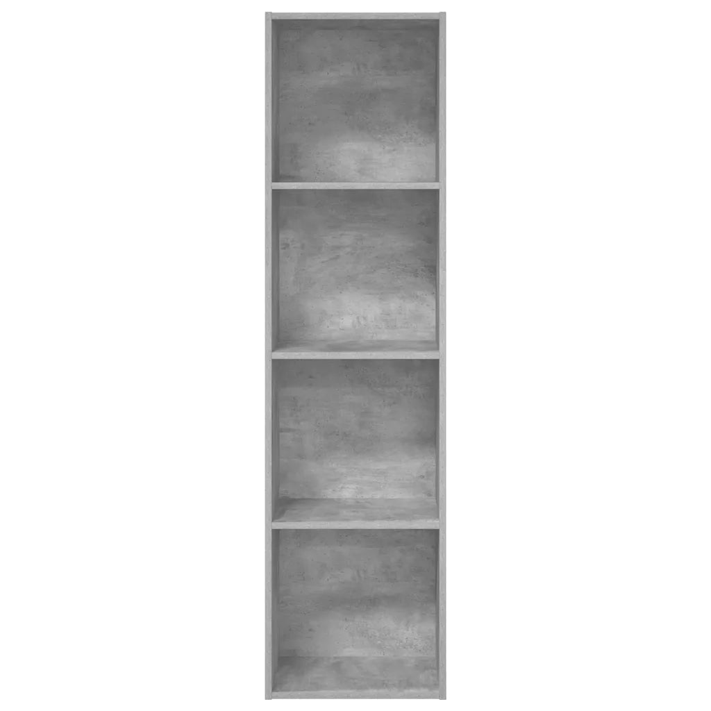Libreria-Scaffale per Libri-Mobile di Stoccaggio Grigio Cemento 40x30x152 cm in Legno Multistrato