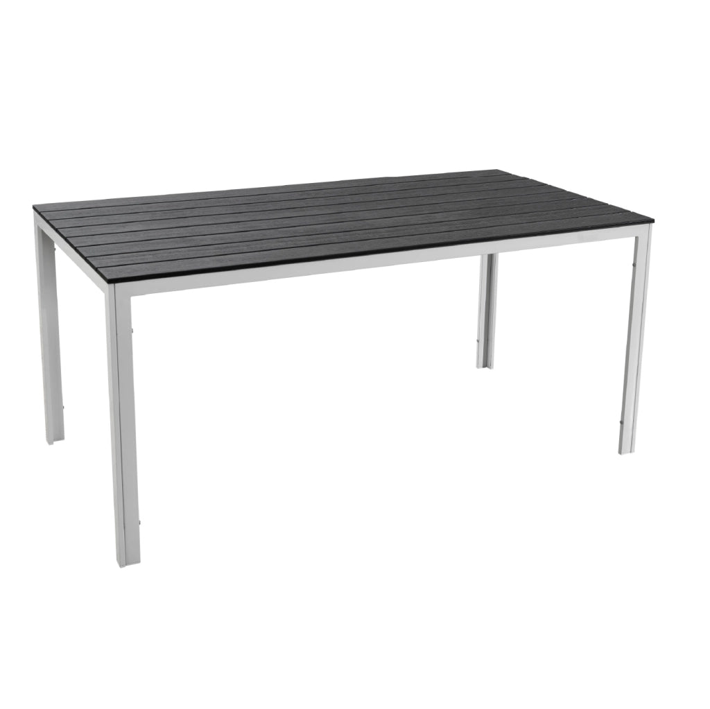 Tavolo da Esterno 6/8 Posti in Acciaio Inox e HDPE Effetto Legno – Tavolo Giardino Grande Resistente a Pioggia, UV e Ruggine, Design Moderno per Terrazzo e Patio 154x78 cm  Grigioscuro