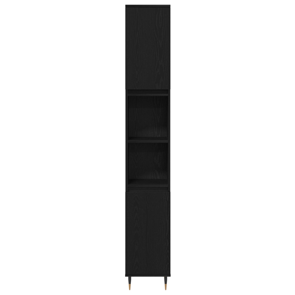 Set di mobili per il bagno 3 pezzi Rovere Nero Legno ingegnerizzato