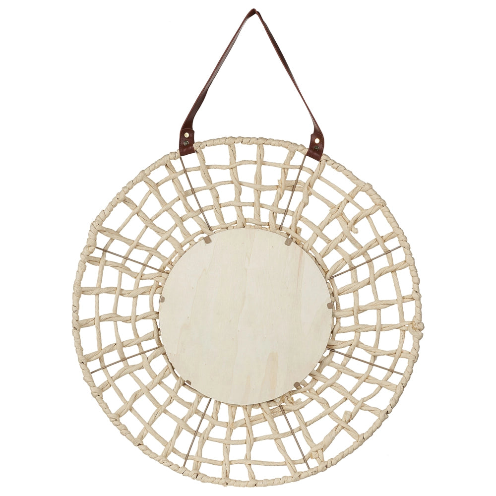 Specchio A Parete Appeso Decorazione Domestica Cornice In Bambù Rustico Design Boho Arredamento Soggiorno Camera Da Letto