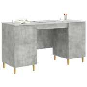 Scrivania | Tavolo da Ufficio con lo scaffale Grigio Cemento 142,5 x 50 x 75 cm