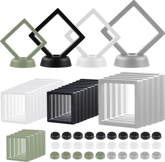 Display hanger per 30 pezzi - 11 cm 9 cm 7 cm - stand per esposizione moneta con base - struttura a telaio in PE per pendente, chip, gioielli, pietre, timbri, mostri