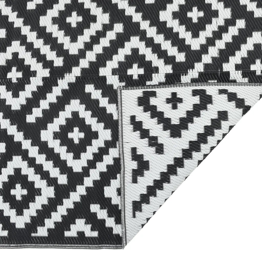 Tappeto da Esterno ARAKIL Bianco e Nero 140x200 cm PP 368576