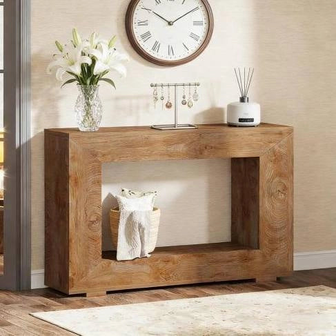 Tavolo consolle rustico marrone con piano 120 cm