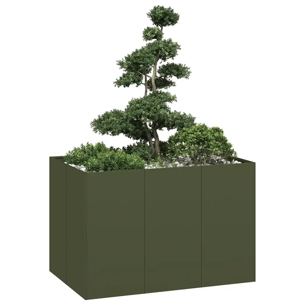 Fioriera Verde Oliva 120x80x80 cm in Acciaio 860790