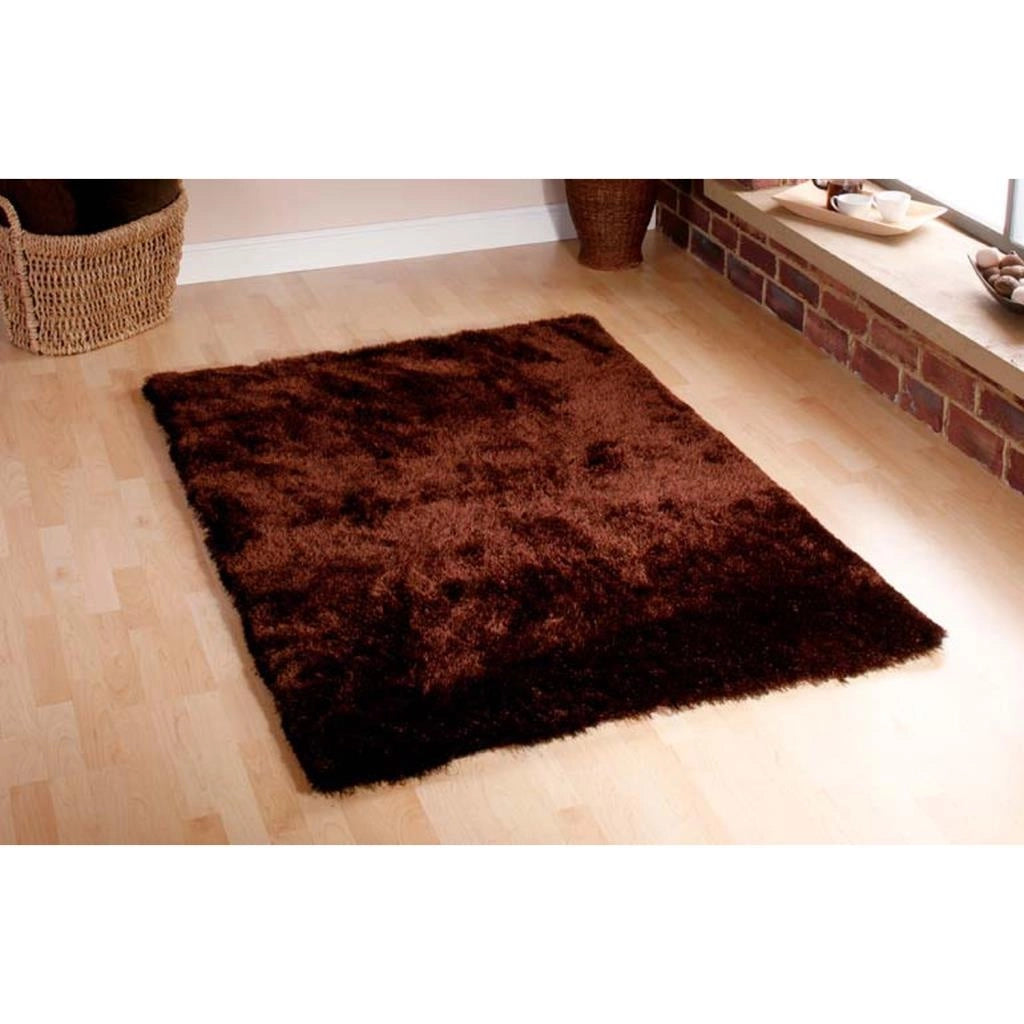 Tappeto marrone semplice, pelo alto 3cm, 160x230 cm