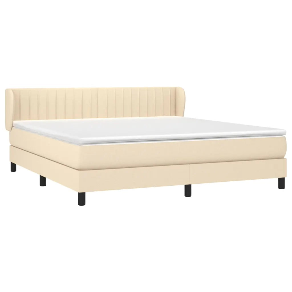 Giroletto a Molle con Materasso Crema 180x200 cm in Tessuto