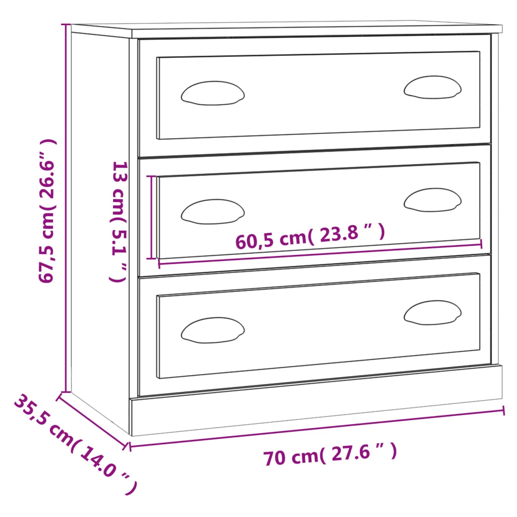 Credenza Grigio Sonoma 70x35,5x67,5 cm in Legno Multistrato 816230