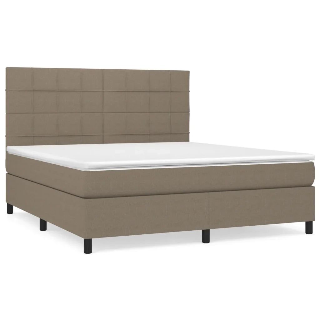 Giroletto a Molle con Materasso Tortora 180x200 cm in Tessuto 3141797