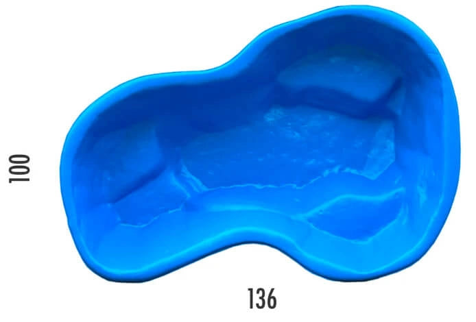 Laghetto Artificiale da Giardino 136x100x34 cm in Polietilene 220 Litri Azzurro