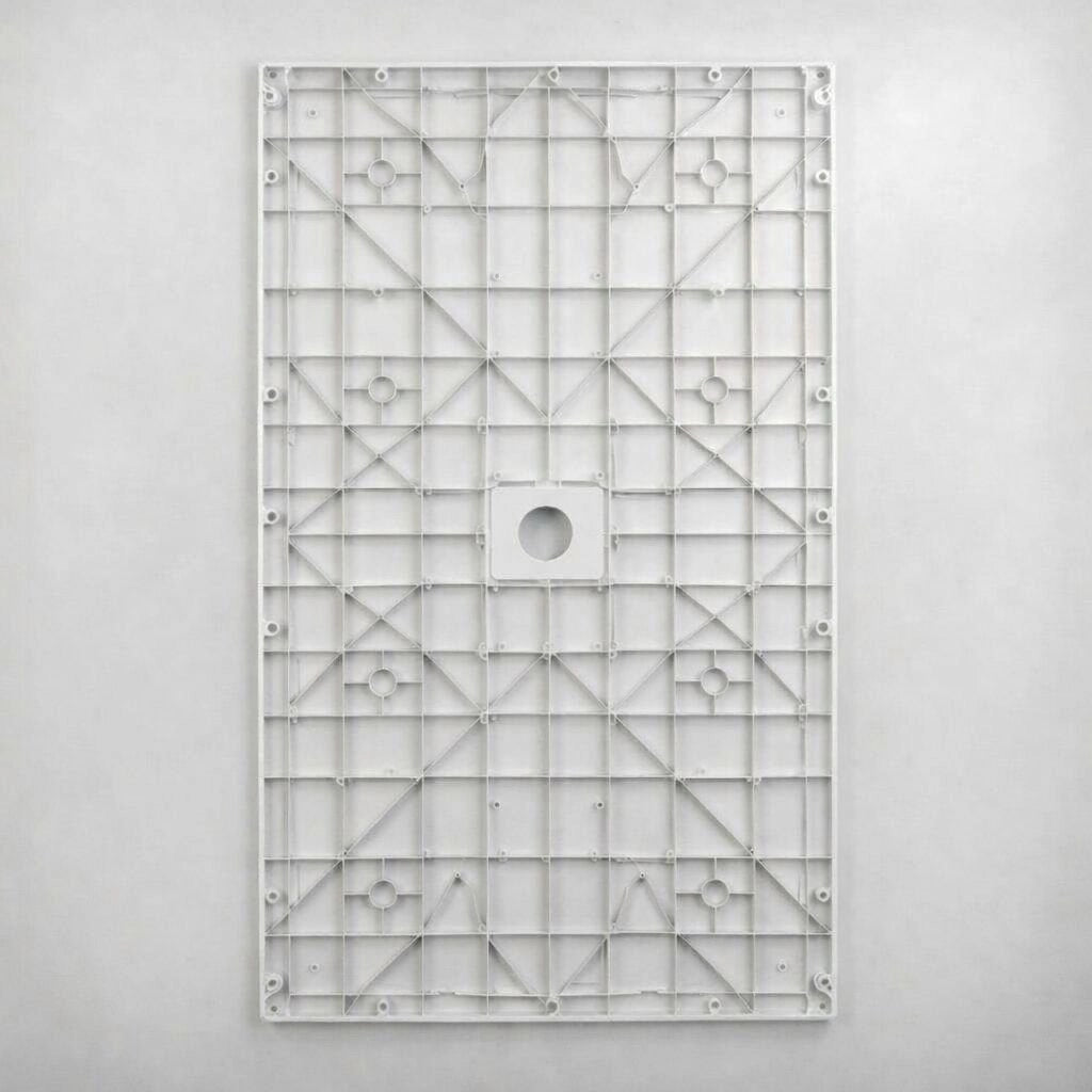 Piatto doccia in resina 90x160 cm effetto pietra con scarico centrale colore bianco MALIBU