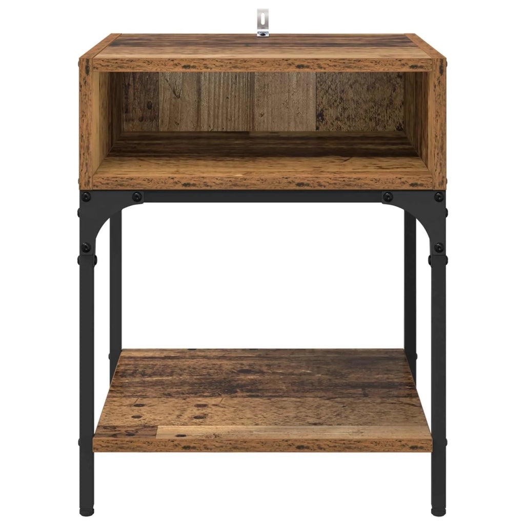 Comodino 2 pcs Legno vecchio 40 x 40 x 50 cm Legno multistrato