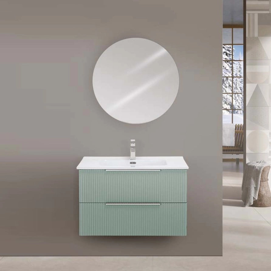 MOBILE BAGNO BURANO 80CM VERDE CANNETTATO