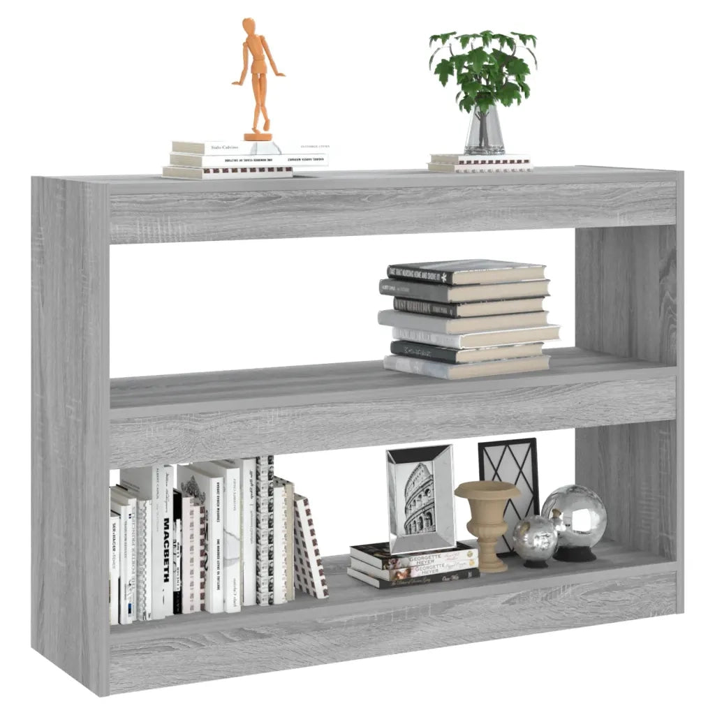 Libreria Divisorio-Scaffale per Libri-Mobile di Stoccaggio Grigio Sonoma 100x30x72 cm