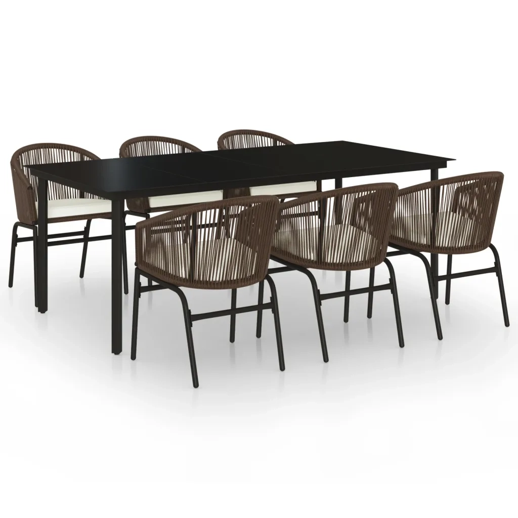 Set Mobili da Pranzo da Giardino 7 pz Marrone cod mxl 38732