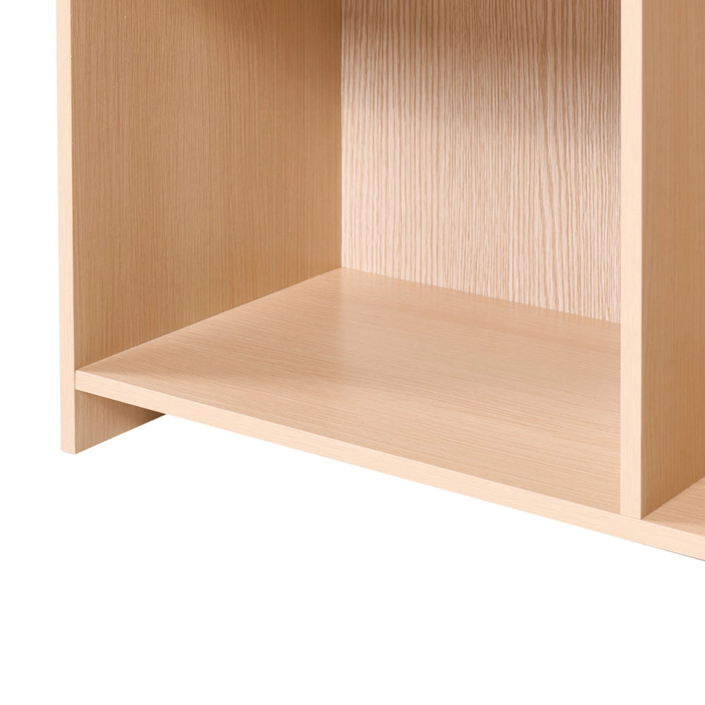 Libreria a 3 ripiani con spazio contenitivo in legno di pino marrone chiaro e ripiani in MDF
