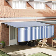 vidaXL Tenda Retrattile Blu e bianco 450 × 300 cm Tessuto