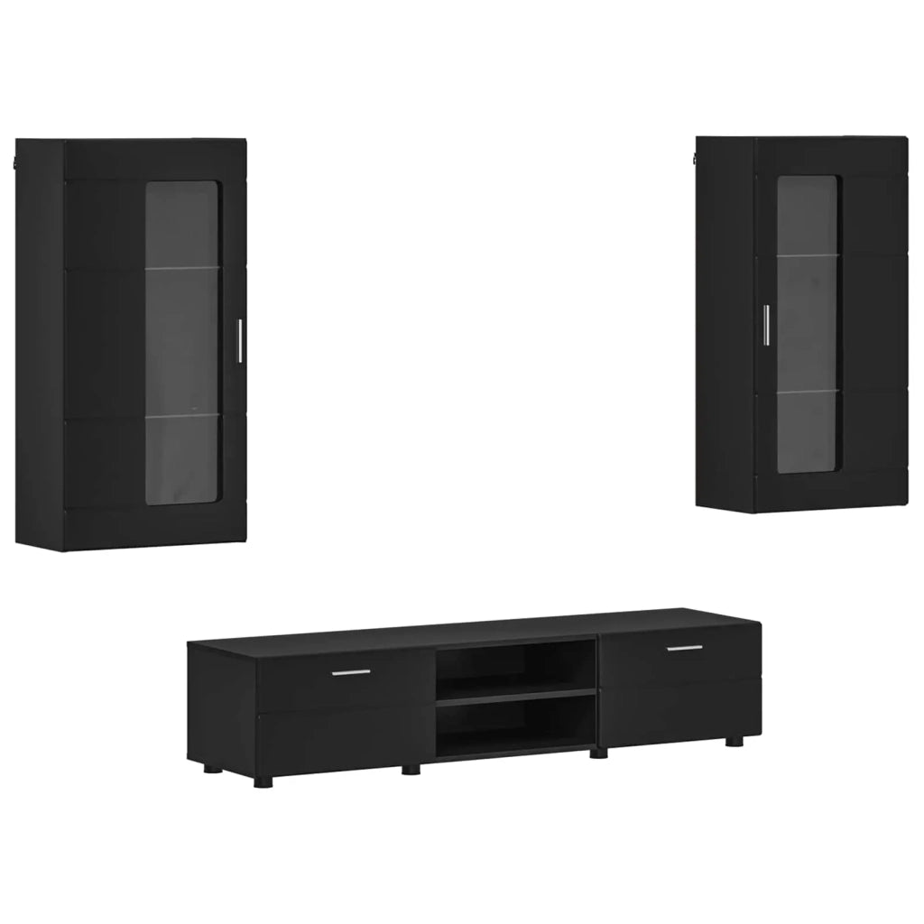 Set mobile TV con cassetto FLORIN 3 pcs Nero Legno multistrato 3397925