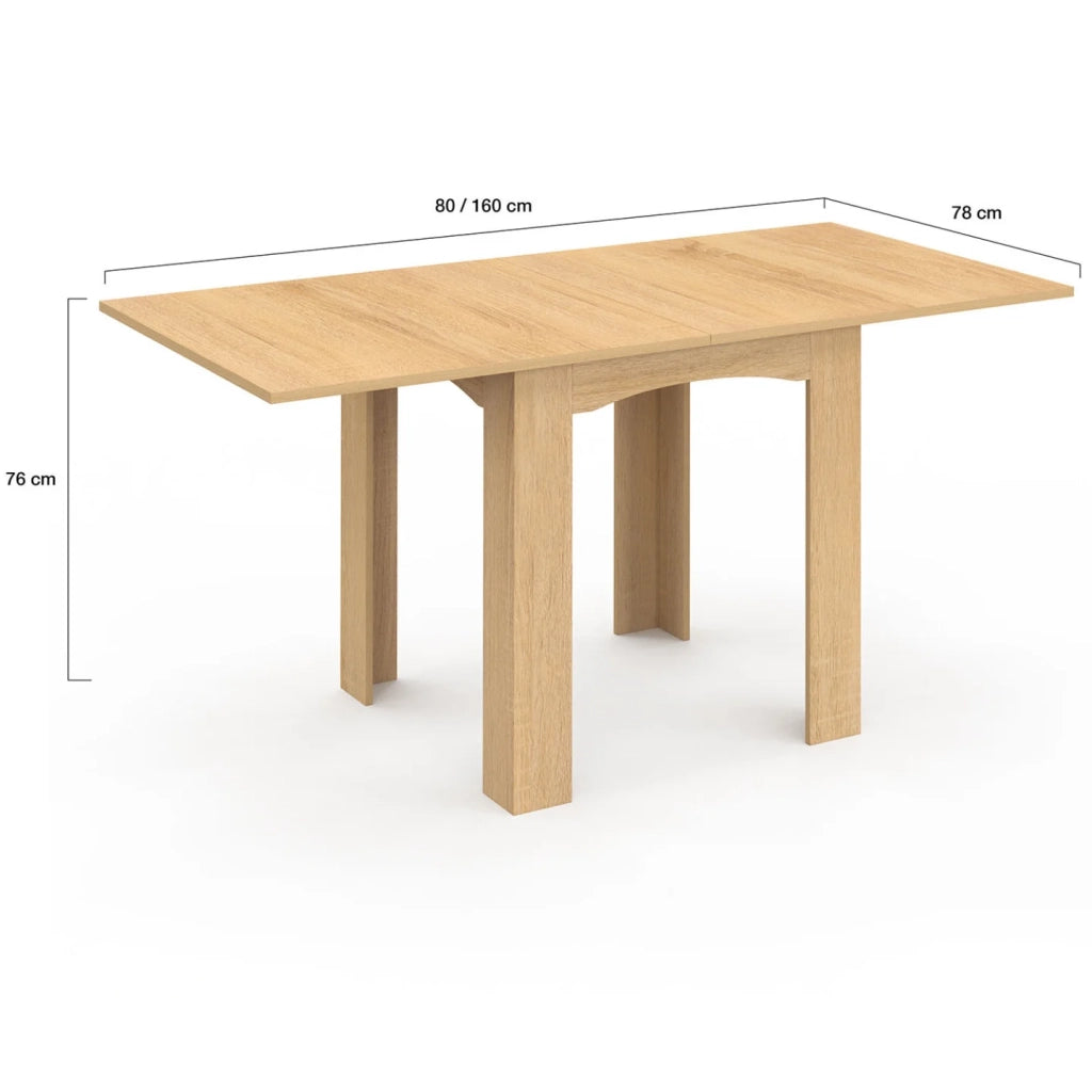 IDMarket - Tavolo da pranzo allungabile DONA per 4-8 persone faggio 80-160 cm