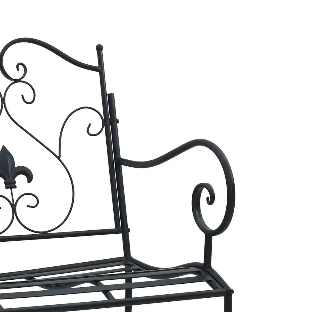 Panchina da Giardino | Panca da Giardino Nero 104 x 54 x 93 cm Acciaio