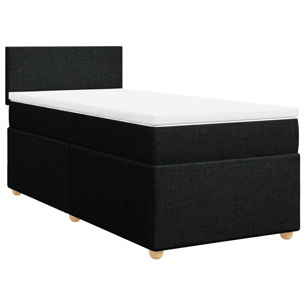 Giroletto a Molle con Materasso Nero 100x200 cm in Tessuto