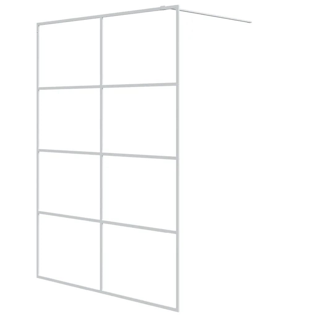 Parete Doccia Walk in Bianca 140x195 cm Vetro Trasparente ESG 152144