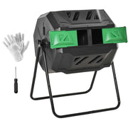 Compostiera rotante a 2 camere 160 L; nera