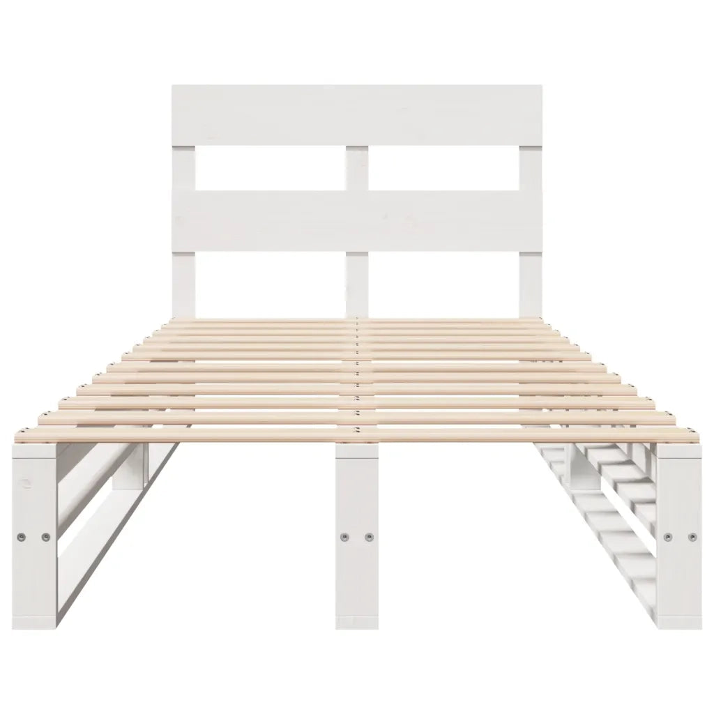 Giroletto senza Materasso Bianco 100x200 cm Legno Massello Pino 850798
