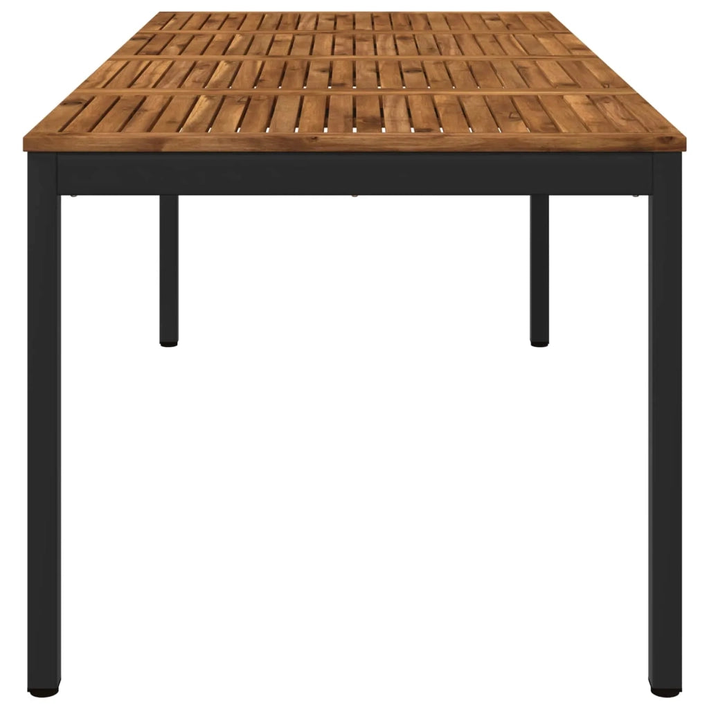 Tavolo da cena da giardino Naturale e Nero 147 x 88,5 x 75 cm 901322