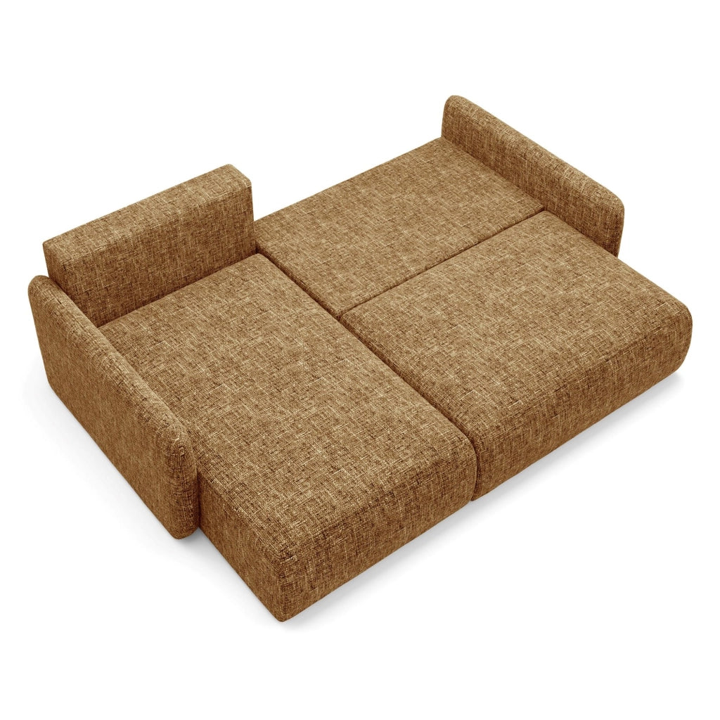 Pagno, Divano Letto con Penisola Contenitore, 207x148 cm Giallo Senape