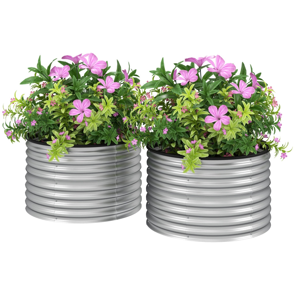 Kit 2 Giardiniere Rialzate ¨C zephmum ¨C Argento Acciaio Galvanizzato 90x90x56 cm