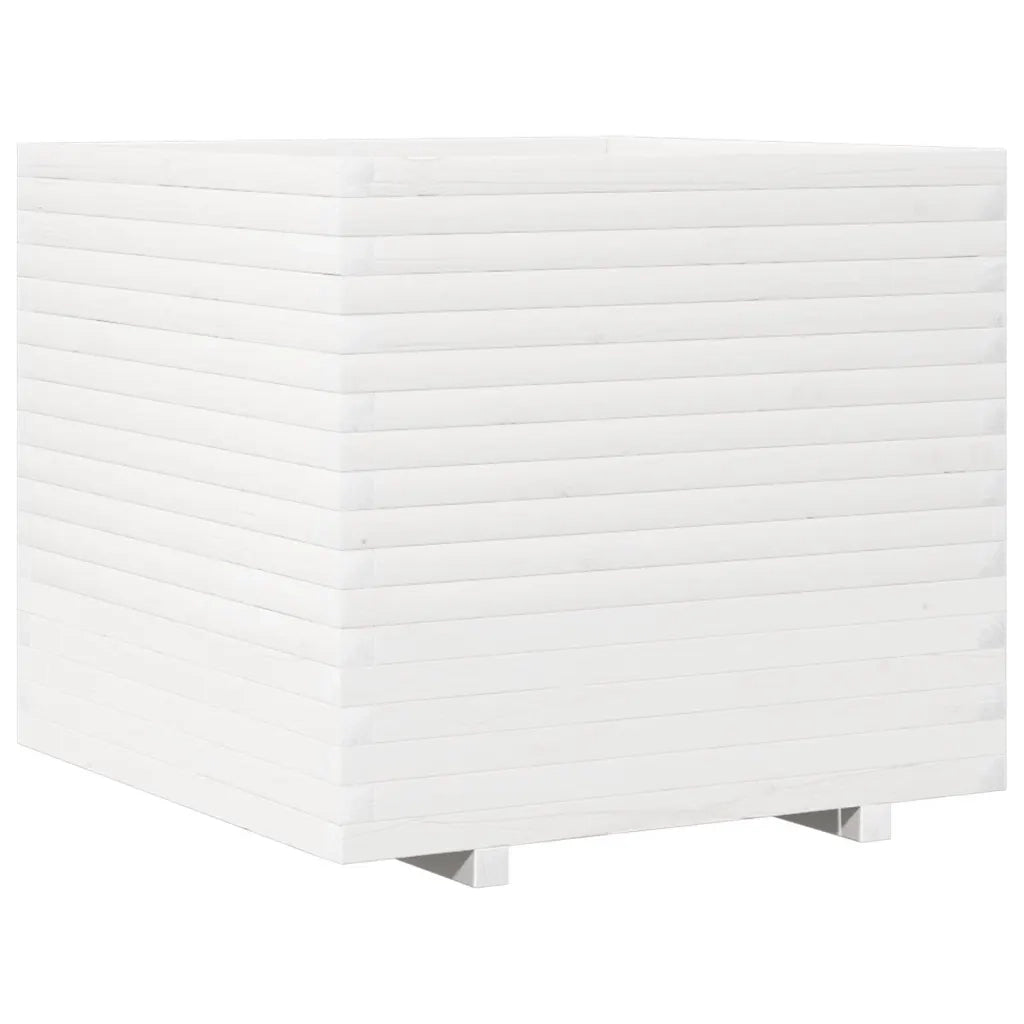 Fioriera da Giardino Bianca 80x80x72 cm Legno Massello di Pino