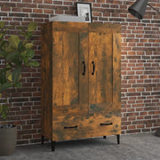 Credenza Rovere Fumo 70x31x115 cm in Legno Multistrato 817486
