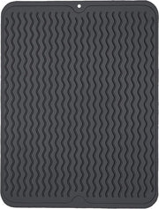 2 pezzi di afdruipmatte in silicone, afdruipmatte antiscivolo ecocompatibile per cucina, facile da pulire, afdruipmatte per piano di lavoro (due dimensioni: 30*40cm e 40*50cm) - nero-40*50cm