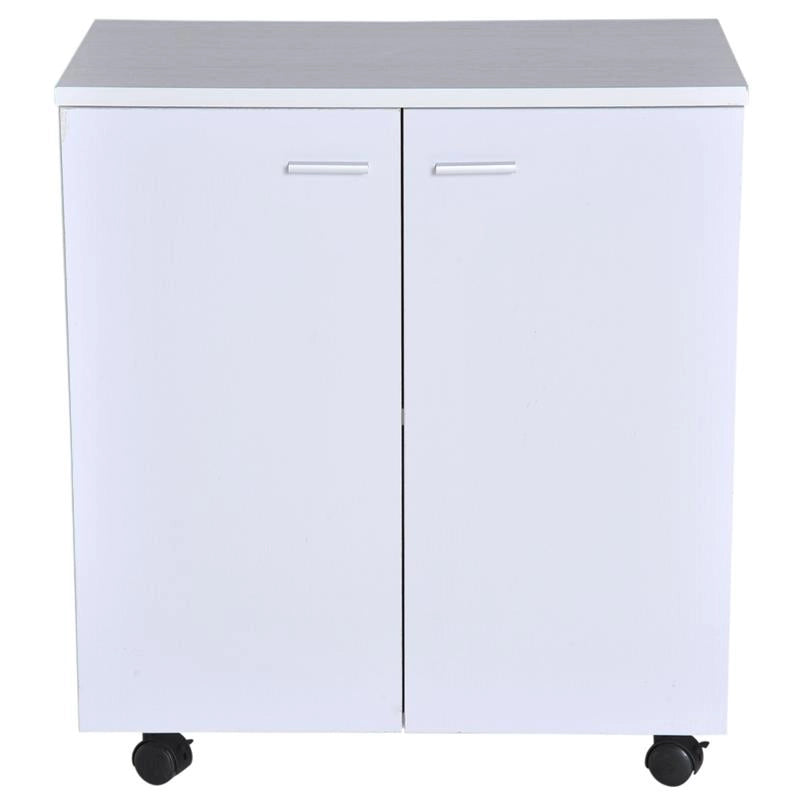 MOBILE PORTA TV IN LEGNO CON RUOTE E 2 ANTE 60 X 35 X 65 CM BIANCO VIOLACEO