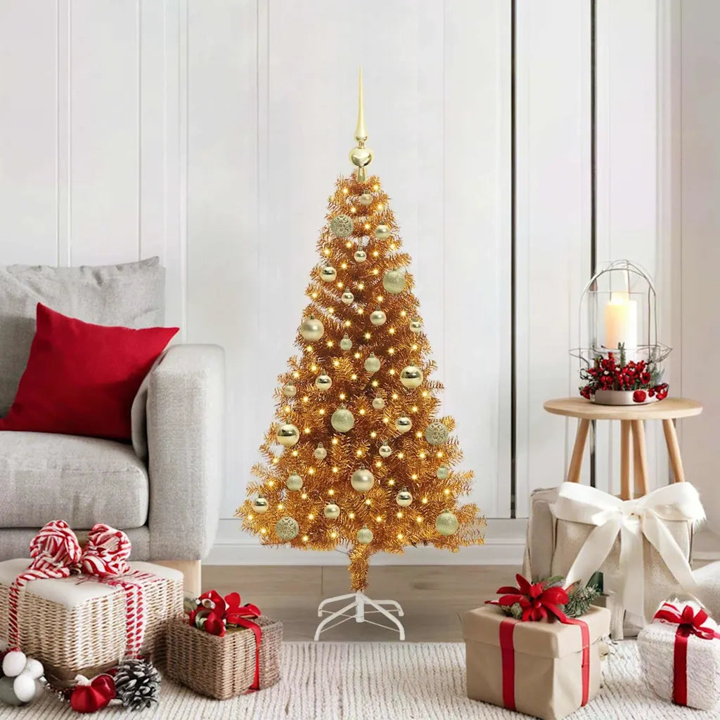Albero di Natale con 150 LED con supporto Oro 120 cm PET 3396607