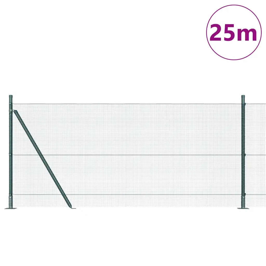 Palo della recinzione Verde 25 x 1 m (rete 12 x 12 mm) Acciaio