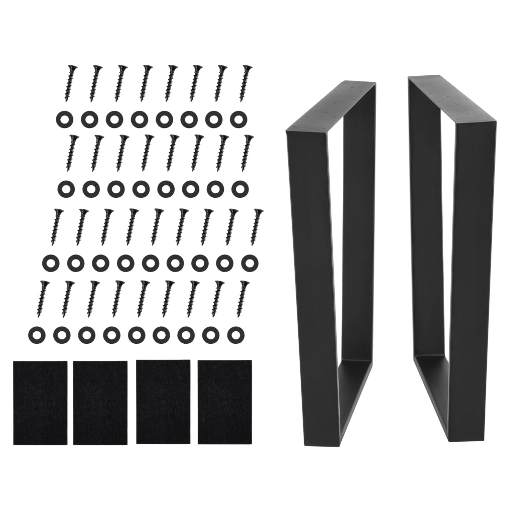 Set di 2 Gambe Trapezoidali per 'Mobili Fai da Te' - Nero Opaco [en.casa]