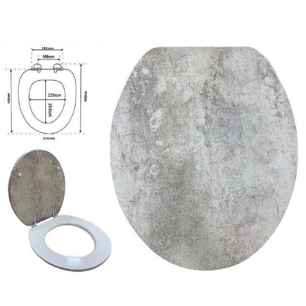 Trade Shop - Copriwater Copri Water Sedile Wc Bagno Gres Porcellanato Effetto Marmo 69241 -        3,5