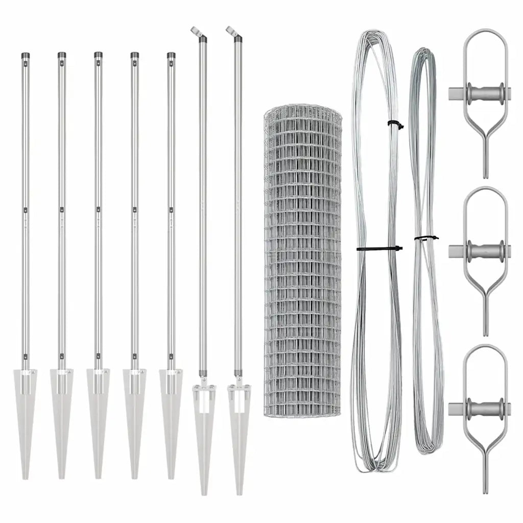 Recinzione da Giardino | Recinzione con Posto Argento 1,2 x 10 m Acciaio