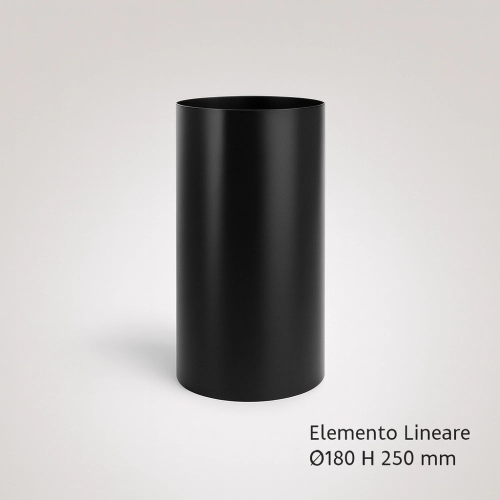 Tubo lineare arredo canale da fumo stufa a pellet sistema scarico diametro 180mm *** misura h 250 mm, confezione 1