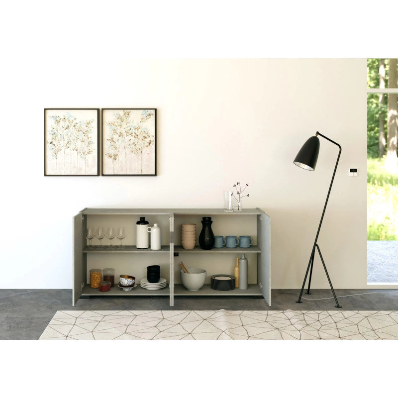 Madia moderna 4 ante 174x40x81 cm Riflesso - Cashmere