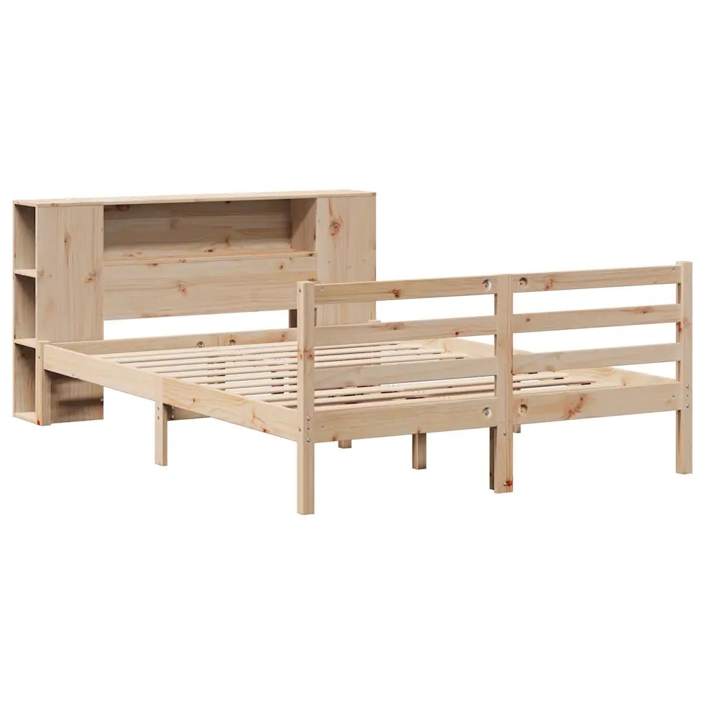 Letto Libreria senza Materasso 135x190 cm in Legno di Pino 3321846