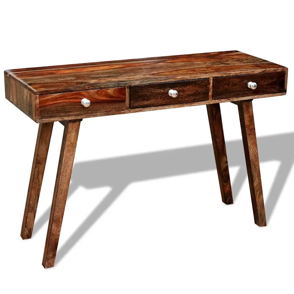 Tavolo Consolle con 3 Cassetti 76 cm Legno Massello di Acacia 242463