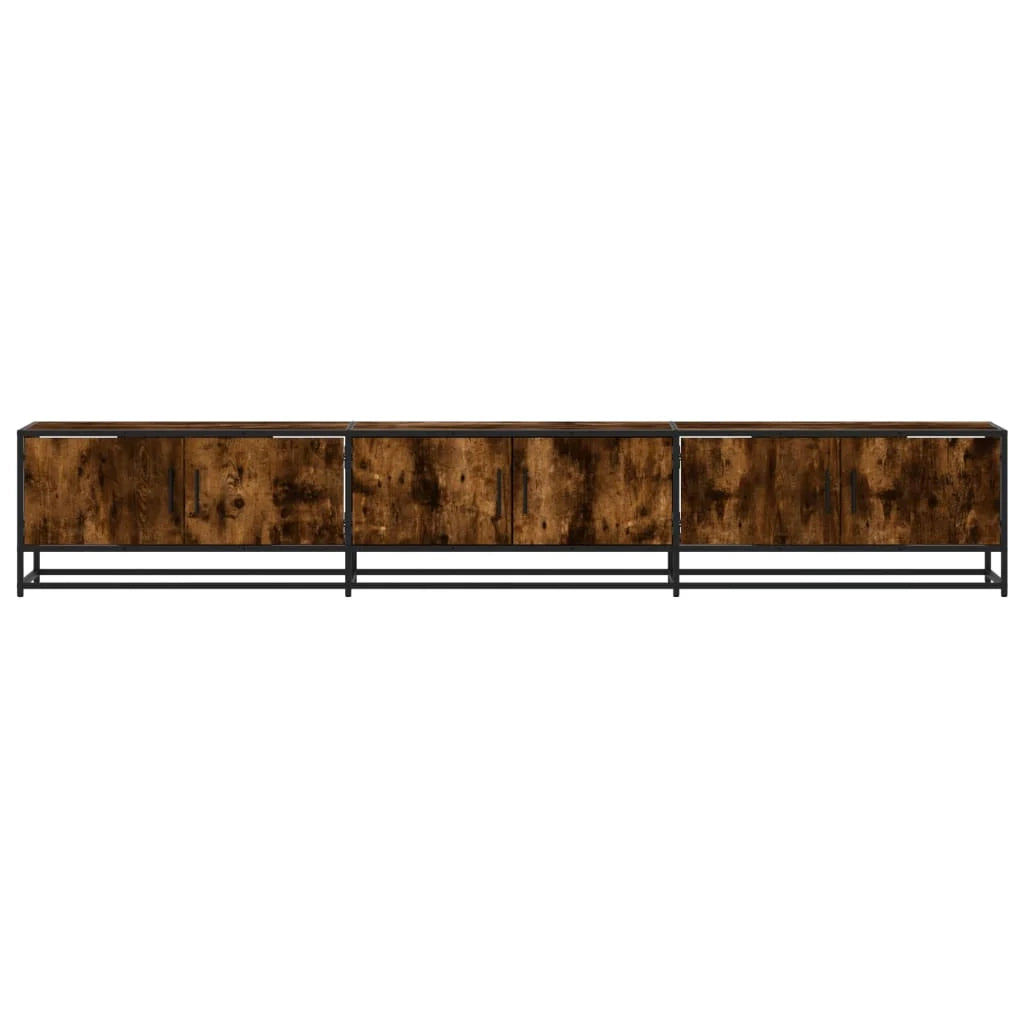Mobile TV multimediale scaffale per televisione televisione buffet sala da pranzo soggiorno camera da letto rovere affumicato 240 x 35 x 41 cm derivati ​​del legno marrone 02_0027370