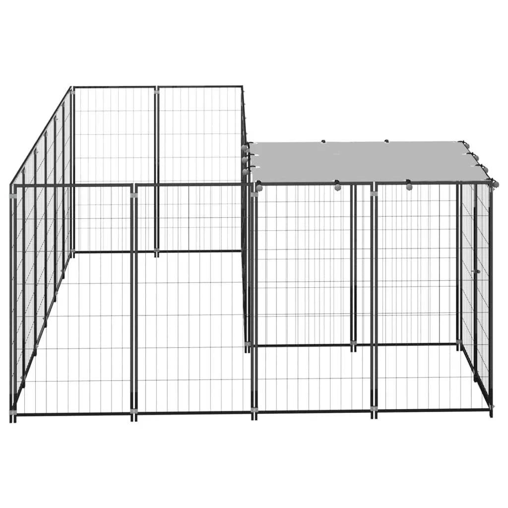 Recinto per animali da esterno per cani 4,84 m² 110 cm acciaio nero 02_0000533