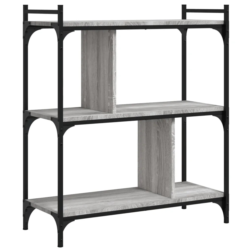 Libreria Grigio Sonoma 3 Ripiani 76x32x88 cm Legno Multistrato 833933
