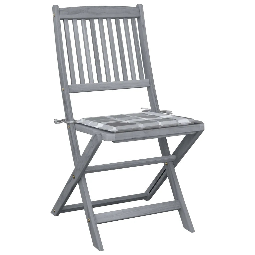 Sedie da Giardino Pieghevoli 6 pz con Cuscini Massello Acacia 3065448