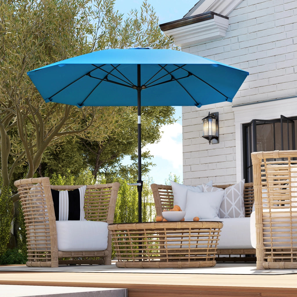 Ombrellone da Giardino 233x233 cm ¨C zephmum ¨C Impermeabile Manovella Regolabile in Altezza Poste in Alluminio